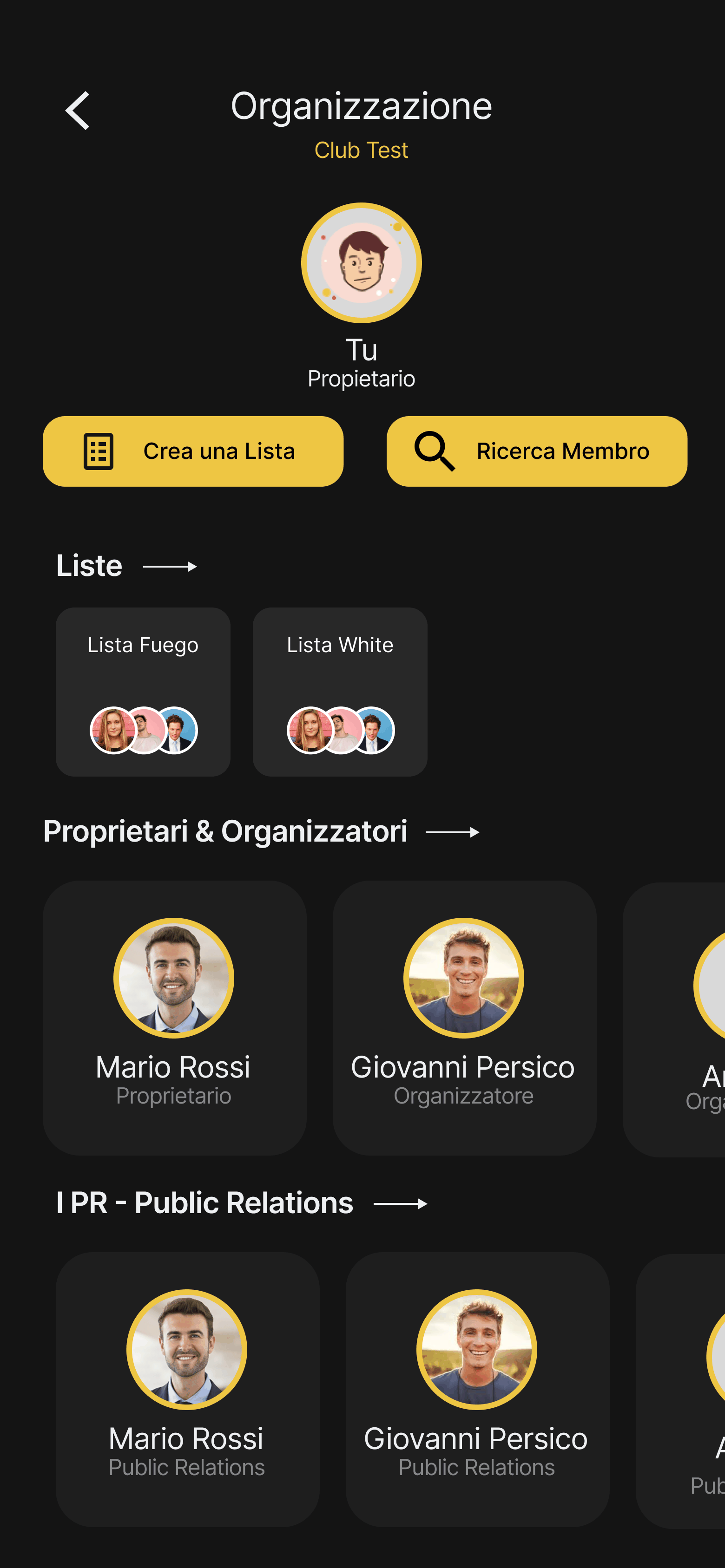 Organizzazione PR — vendite tracciate dal link personale